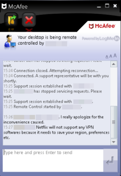 McAfee Live Support