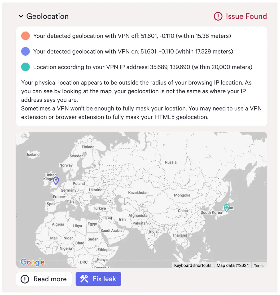 We detected geolocation leaks with Kaspersky VPN