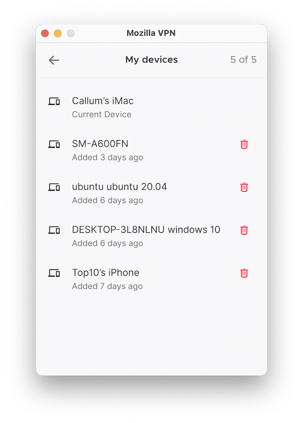Mozilla VPN Can Only Be Installed on Five Devices at Once