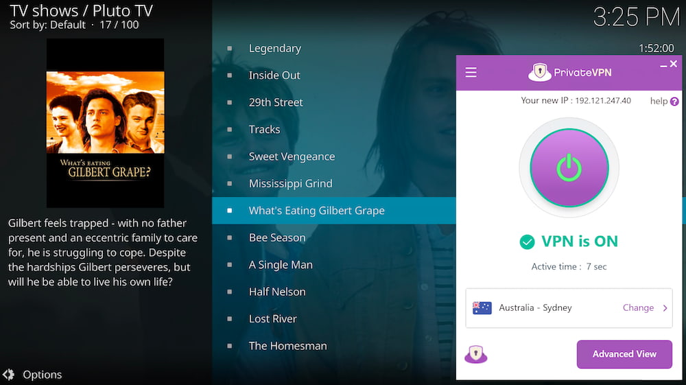 PrivateVPN works well with all Kodi add-ons.
