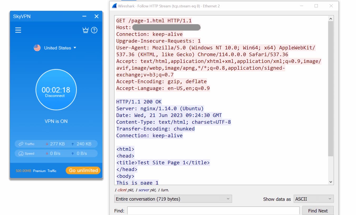 SkyVPN failed to encrypt our browsing activity
