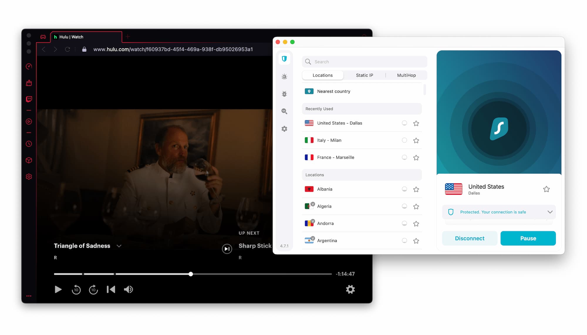 Surfshark unblocks Hulu outside the US