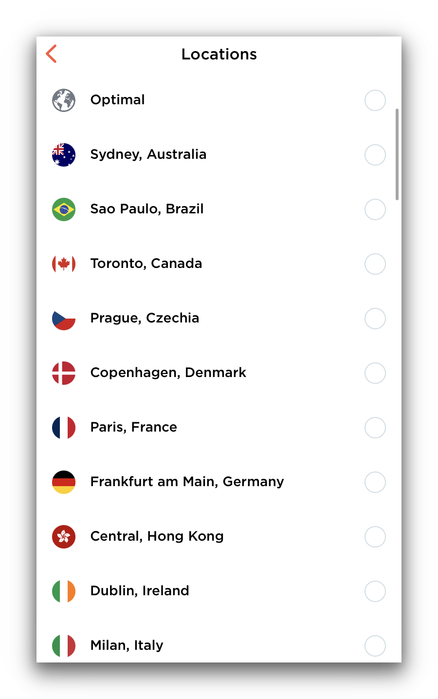 Touch VPN’s server network is impressive for a free service