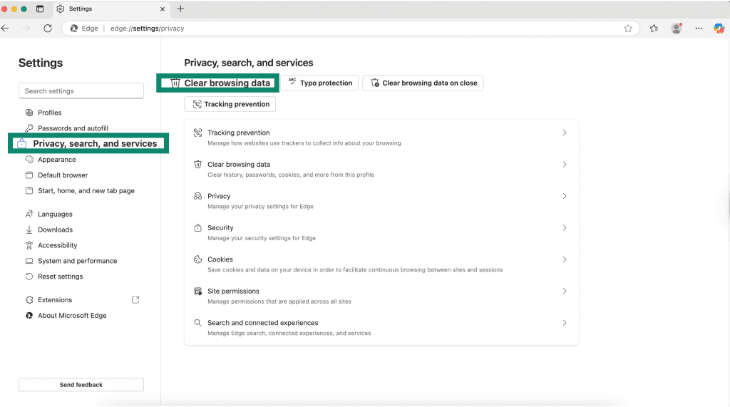 Clear browsing data Clear browsing data