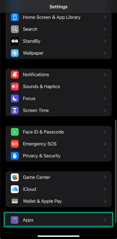 iOS Settings iOS Settings